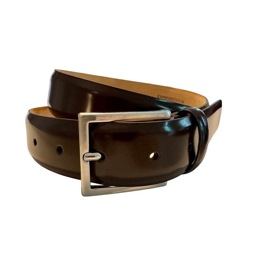 Express Edition Premium Italian Leather Belt Brown 32 Made In Italy NWT $100